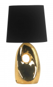 Lampka stolowa nocna czarno-złota ceramiczna 60W