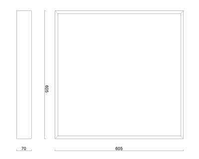 Ramka 605x605 do montażu nastropowego/dostropowego FLAT