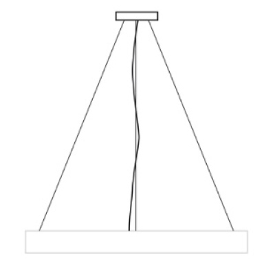Geometric LED (Ring/Triangle) Zawieszenie centralne 3x