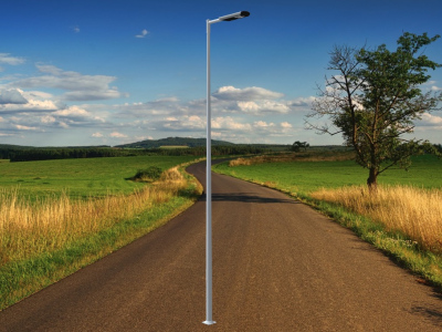 Latarnia uliczna Grid LED słup aluminiowy z wysięgnikiem prostym jednoramiennym