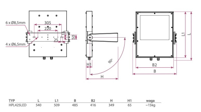 Naświetlacz Led IP65/66 HPL425LED