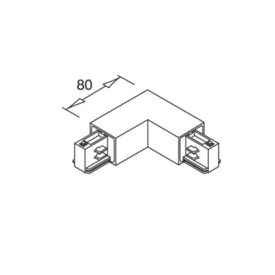 Łącznik 90° wewnętrzny do szyny kwardatowej
