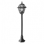 Aluminiowa lampa zewnętrzna stojąca Witraż K 5002 N z eleganckim szkłem witrażowym