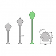 Aluminiowa lampa zewnętrzna stojąca Witraż K 5002 N z eleganckim szkłem witrażowym