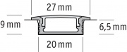Floor profil z dyfuzorem 1m alu