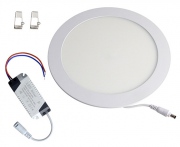 Panel oświetleniowy LED wpuszczany 18W 1200lm, d225mm, biała zimna