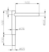 Wysięgnik aluminiowy 1m 90stopni RAL 7016 / 9005 / 9006 / 9007