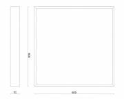 Es-System Ramka 605x605 do montażu nastropowego/dostropowego FLAT