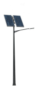 Lampa uliczna 50W / panele 2x 335W / słup 6m 2x120Ah z wyjściem do zasilania kamery 24V + czujnik ruchu