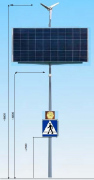  Elektriko Znak solarny aktywny D6 hybrydowy z lampą uliczna LED