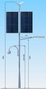  Elektriko Lampa hybrydowa uliczna+parkowa LED 3,5-6m 2 panele