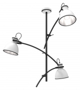  Elektriko Lampa sufitowa biało-czarna regulowana 3x60W 