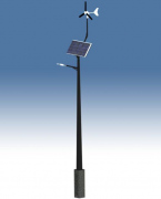 Lampa hybrydowa solarno-wiatrowa LED 50W / panel 275W / turbina 300W / słup 6m / 150Ah