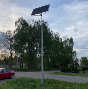 Lampa uliczna solarna LED 40W / panel 280W / słup 5m / aku 2x120Ah