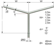 Wysięgnik do słupów W NT-2,0 ST-Y 2r-90st/1,5m/10st/Fi60