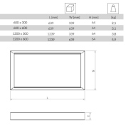 Zestaw do montażu natynkowego SLIM UNI 600x600 / biała 9003ds