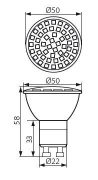 Lampa z diodami LED LED48 SMD GU10