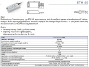 Transformator elektroniczny do opraw halogenowych ETH 40