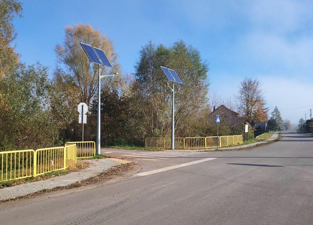 Oświetlenie solarne przejścia dla pieszych Księżpol