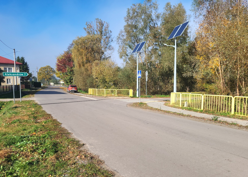 Oświetlenie solarne przejścia dla pieszych Księżpol