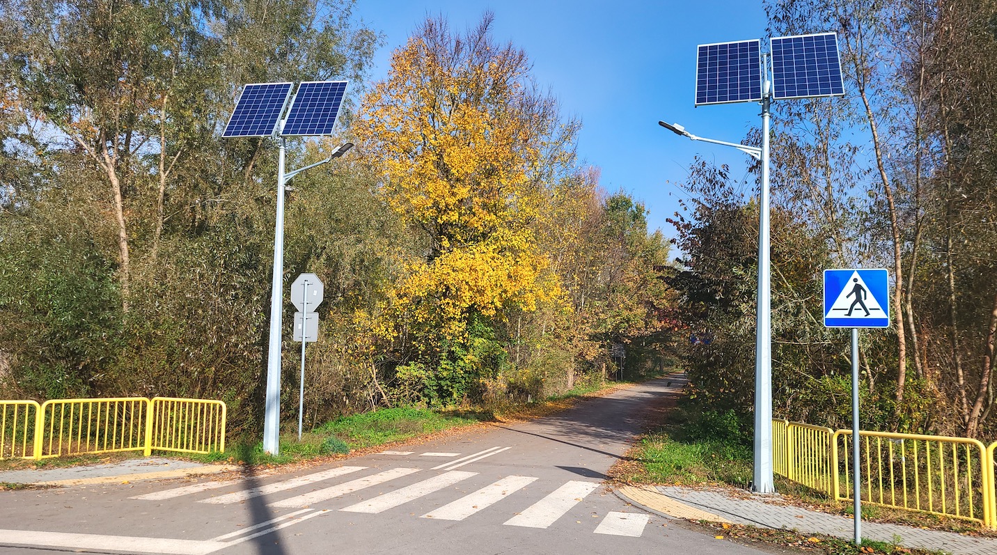 Oświetlenie solarne przejścia dla pieszych Księżpol