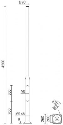 Słup alumiowy syngnalizacyjny 4.2m B146