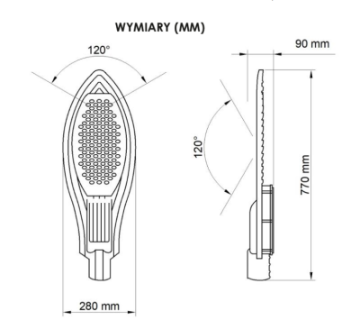 Oprawa oświetleniowa uliczna LED 250W IP65 SMD