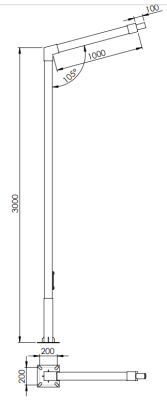 Słup kwadratowy drewniany 3m