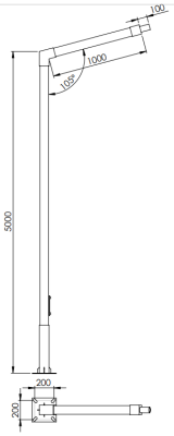 Słup kwadratowy drewniany 5m