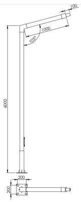 Słup kwadratowy drewniany 6m