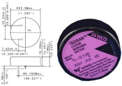 Bateria Tadiran 3.6V 1700mAh TL-5135 TL-5935 SL-886 1/6D