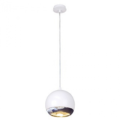 Light Eye lampa wisząca z rozetą, ES111, biała + chrom