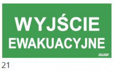 150x300 Piktogram 21 Wyjście Ewakuacyjne Logo Awex (iso7010)