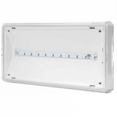 Lampa awaryjna LED 1W dwuzadaniowa autotest biała IP65