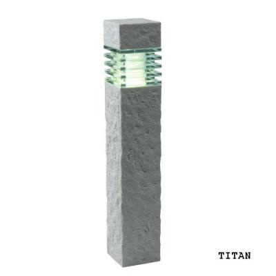 TITAN słupek halogen 20W efekt kamień polimer 230V zimny biały