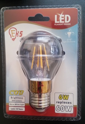 Filament LED E27 A60 6 W 220 V- 240V 270st biała ciepła z przetwornicą
