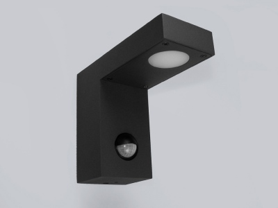 Oprawa Elewacyjna Led Laia 7w Ww Czarna Ip54 Z Czujnikiem Pir