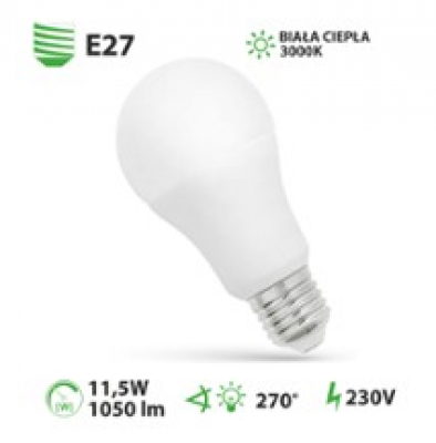 Żarówka Led Smd 11,5w Kulka E27 Ciepła