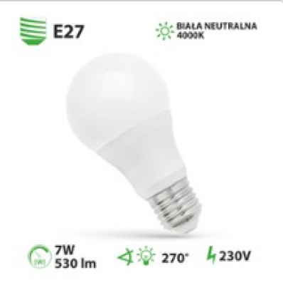 Żarówka Led Smd 7w Kulka E27 Neutralna