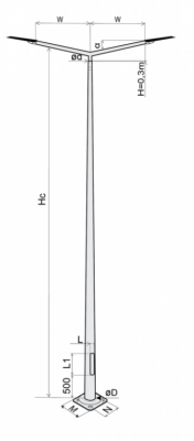 Słup oświetleniowy CC 4m 76/132/2