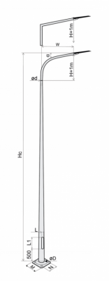 Słup oświetleniowy CC 6m 60/144/3