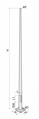 Słup oświetleniowy CC 6m 60/144/3 modyfikacja IP44