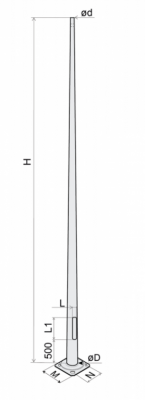 Słup oświetleniowy CC 5m 89/159/4