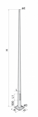 Słup oświetleniowy CC 3,5m 60/99/3