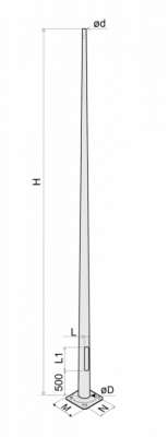 Słup oświetleniowy CC 3,5m 76/115/3