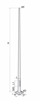 Słup oświetleniowy CC 5m 76/131/4