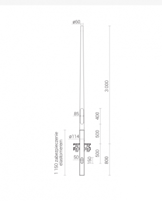 Słup aluminiowy anodowany 3m /B60 dz