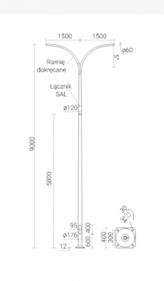 SAL-9 WŁ 2/1,5/3,2/5 anodowany inox