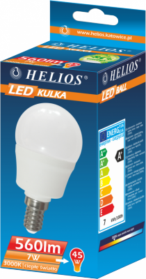 Led Kulka 230v 7w E14 560lm G45 3000k 25000h