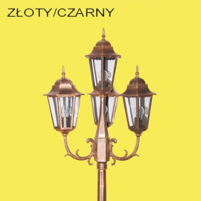 Lampa ogrodowa K-7006A2-4 czarny/złoty